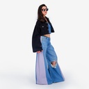 Upcycling cropped jacket femme bi-couleur KINDA V2
