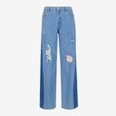 Upcycling baggy jeans femme bi-couleur