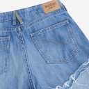 Upcycling straight jeans femme bi-couleur - SARRA