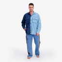 Upcycling chemise workwear homme en jeans bi-couleur - WAAD V1