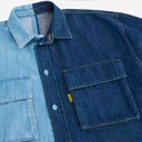 Upcycling chemise western homme en jeans bi-couleur - SHEMS V2