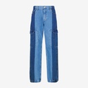 Upcycling cargo homme en jeans bi-couleur - KAMIL 2.0