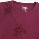 T-shirt côtelé fille manches longues avec noeuds
