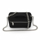 Sac mini vanity femme en jeans et cuir