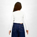 T-shirt crop fille manches longues avec perles