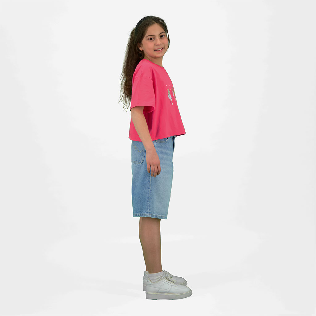 T-shirt sur taille fille manches courtes  Glâces Paillétés