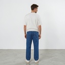 Sweat homme manches courtes avec poche soufflet imprimé feuille