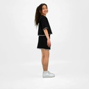 Jupe fille avec cordon et galant contrasté en molleton