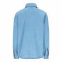 Chemise oversized fille en jeans avec broderie sur le col