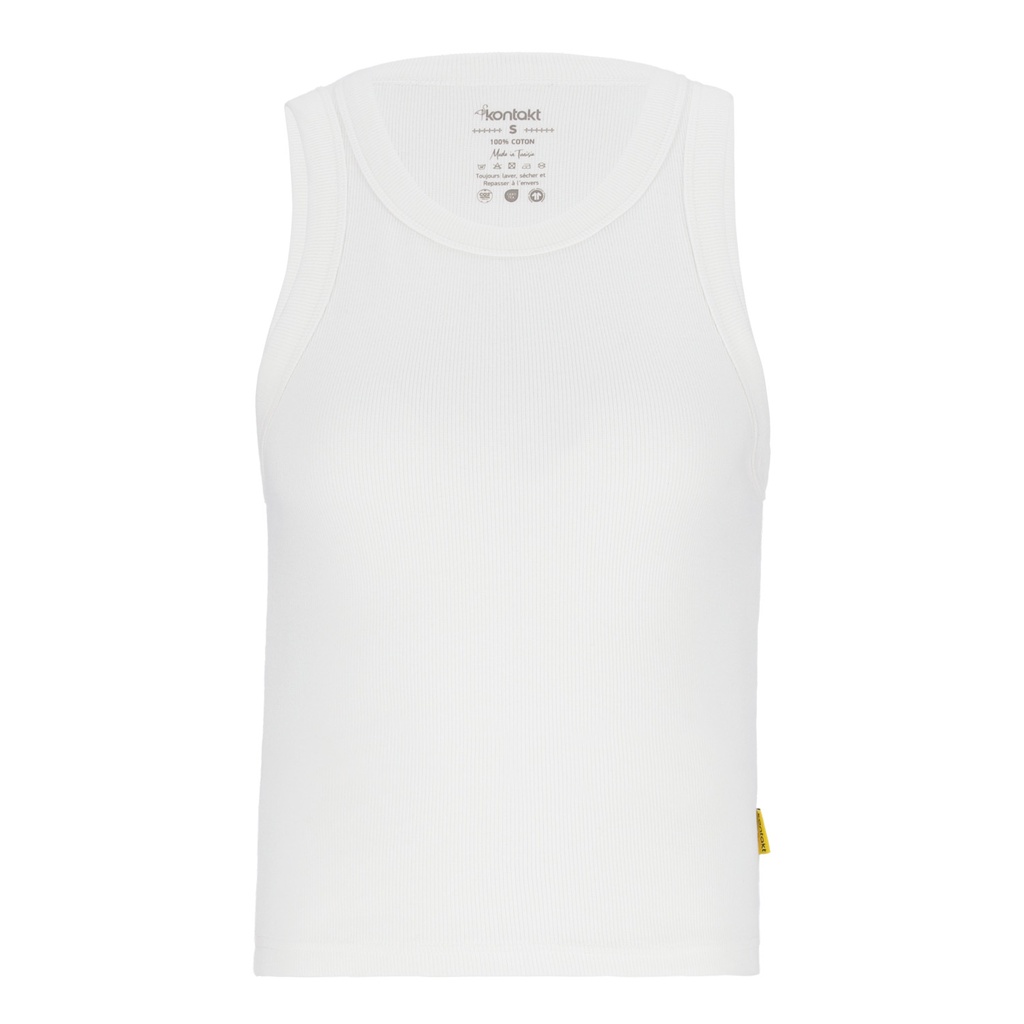 Top côtelé femme avec broderie