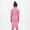 Robe côtelé fille manches courtes avec cut out