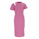 Robe côtelé fille manches courtes avec cut out