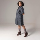 Robe chemise courte femme en jacquard