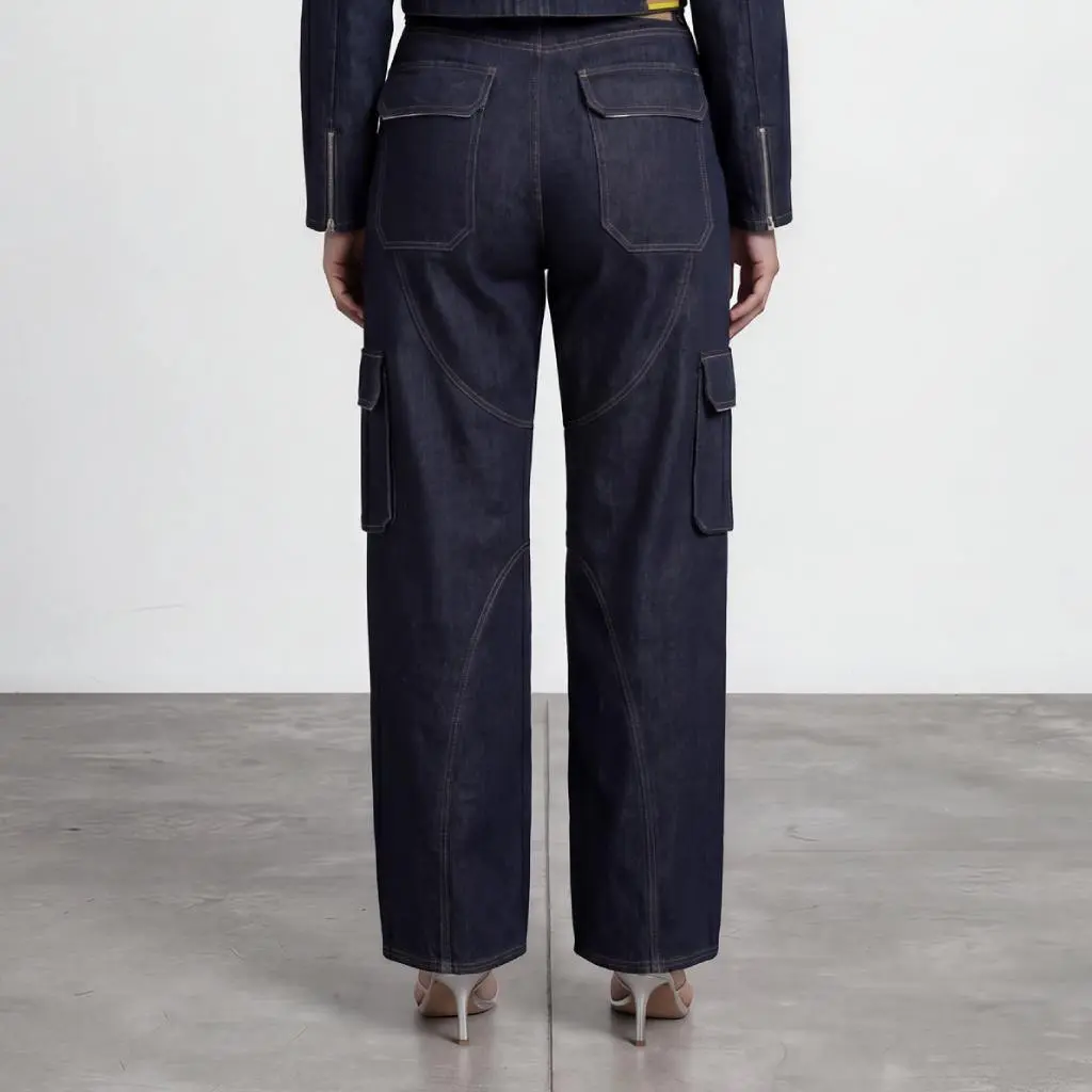 Baggy unisexe avec des poches détachables en jeans Selvedge And Raw Look -2 TUNIS FASHION WEEK 2024.webp