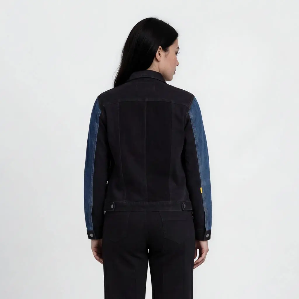 Veste oversized unisexe PATCHWORK en jeans UPCYCLING METHODS TNFW.webp