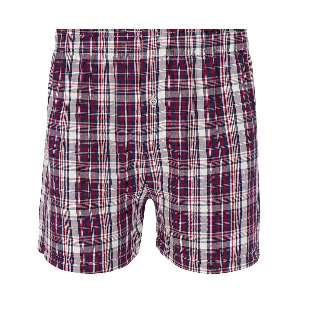 Caleçon chaine & trame homme à carreaux en coton pur
