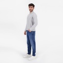 Polo homme manches longues avec poche passepoilée