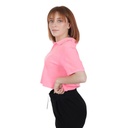Polo crop femme fluo