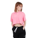 Polo crop femme fluo