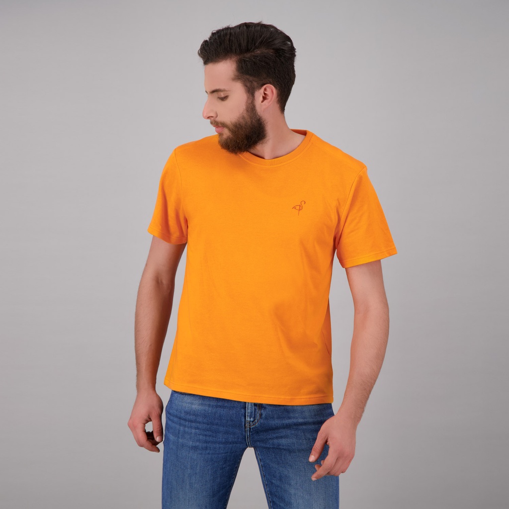T-shirt homme manches courtes avec épaulette flamant rose