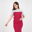 T-SHIRT FEMME MANCHES COURTES EN MOLLETON AVEC DECOUPE & ELASTIQUE A LA TAILLE
