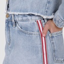 Jupe fille en jeans avec bande coté