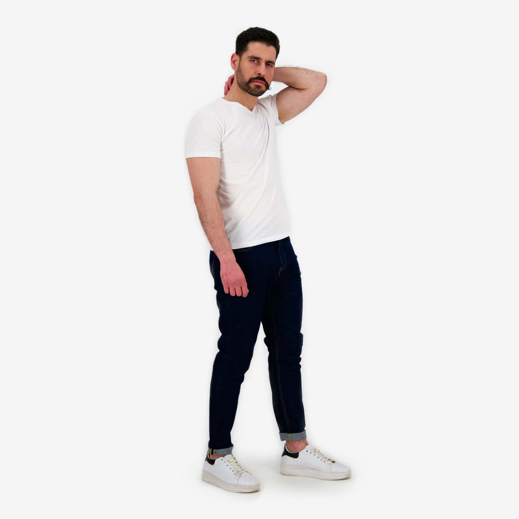 T-shirt homme manches courtes col V avec broderie
