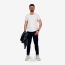 T-shirt homme manches courtes col V avec broderie