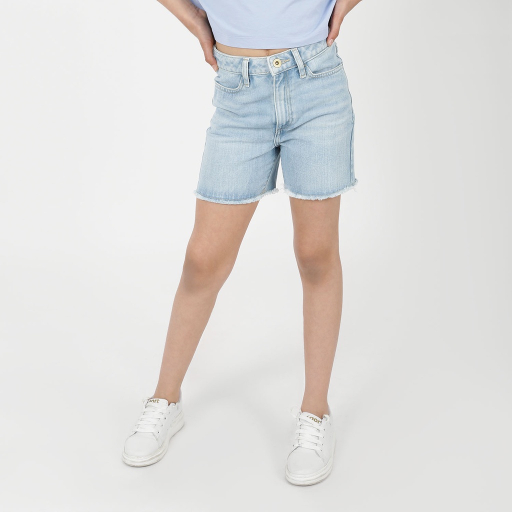 Short fille en jeans taille haute