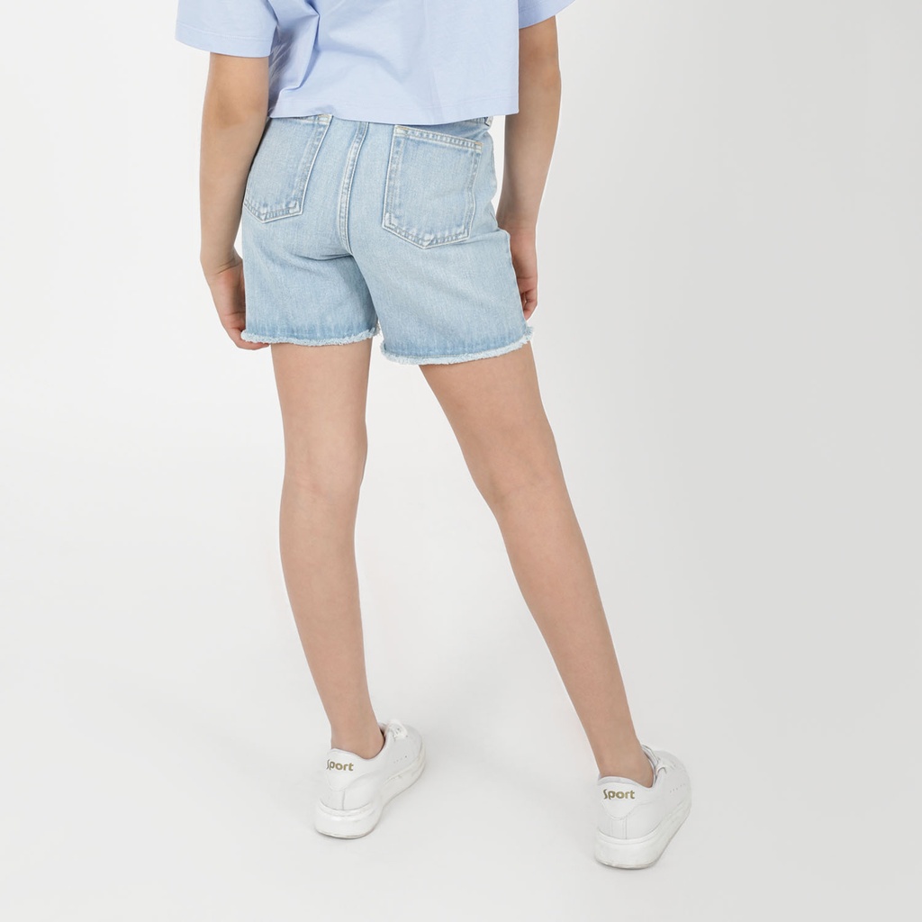 Short fille en jeans taille haute