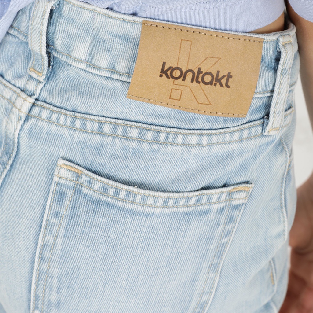 Short fille en jeans taille haute