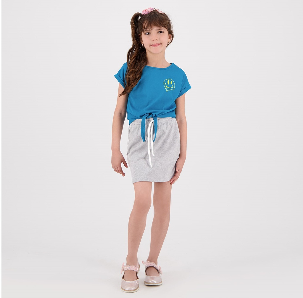 T-shirt fille demi manches nouée ENJOY