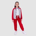 T-shirt crop fille avec manches contrastées et broderie