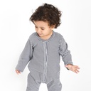 Grenouillère bébé avec bouton rayé bleu & blanc