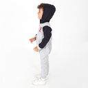 Combinaison bébé avec manche et capuche contrastés K