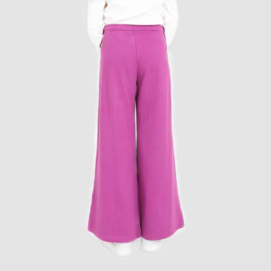 Jogger wide leg fille avec piping