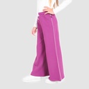 Jogger wide leg fille avec piping