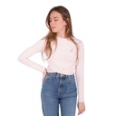 T-shirt femme nouée manches longues avec broderie