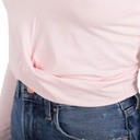 T-shirt femme nouée manches longues avec broderie