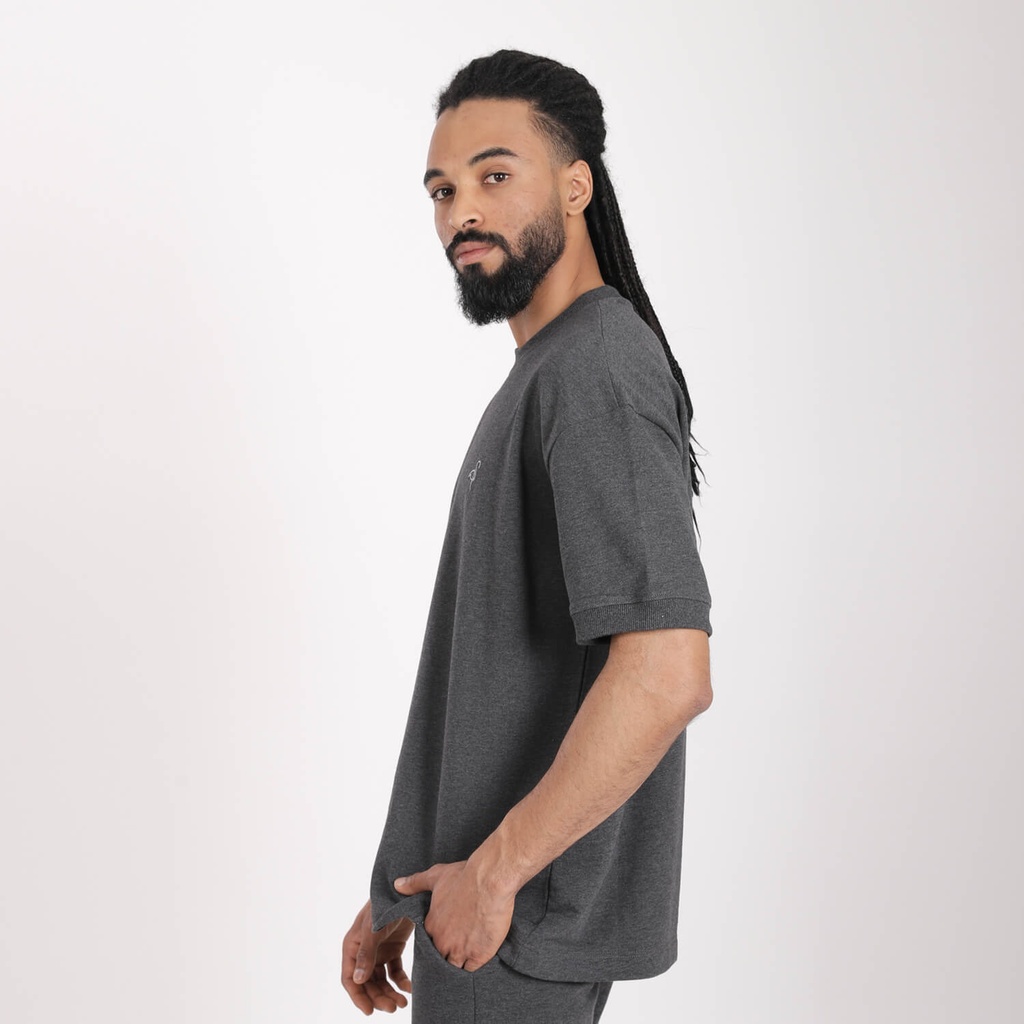 Sweat homme manches courtes avec broderie