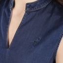 Chemise col mao femme en jeans - TAMIMA