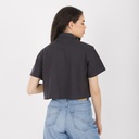Polo crop femme manches courtes تطيب الحياة لمن لا يبالي