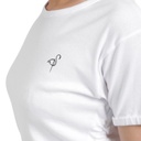 T-shirt côtelé femme manches courtes avec cordon de serrage