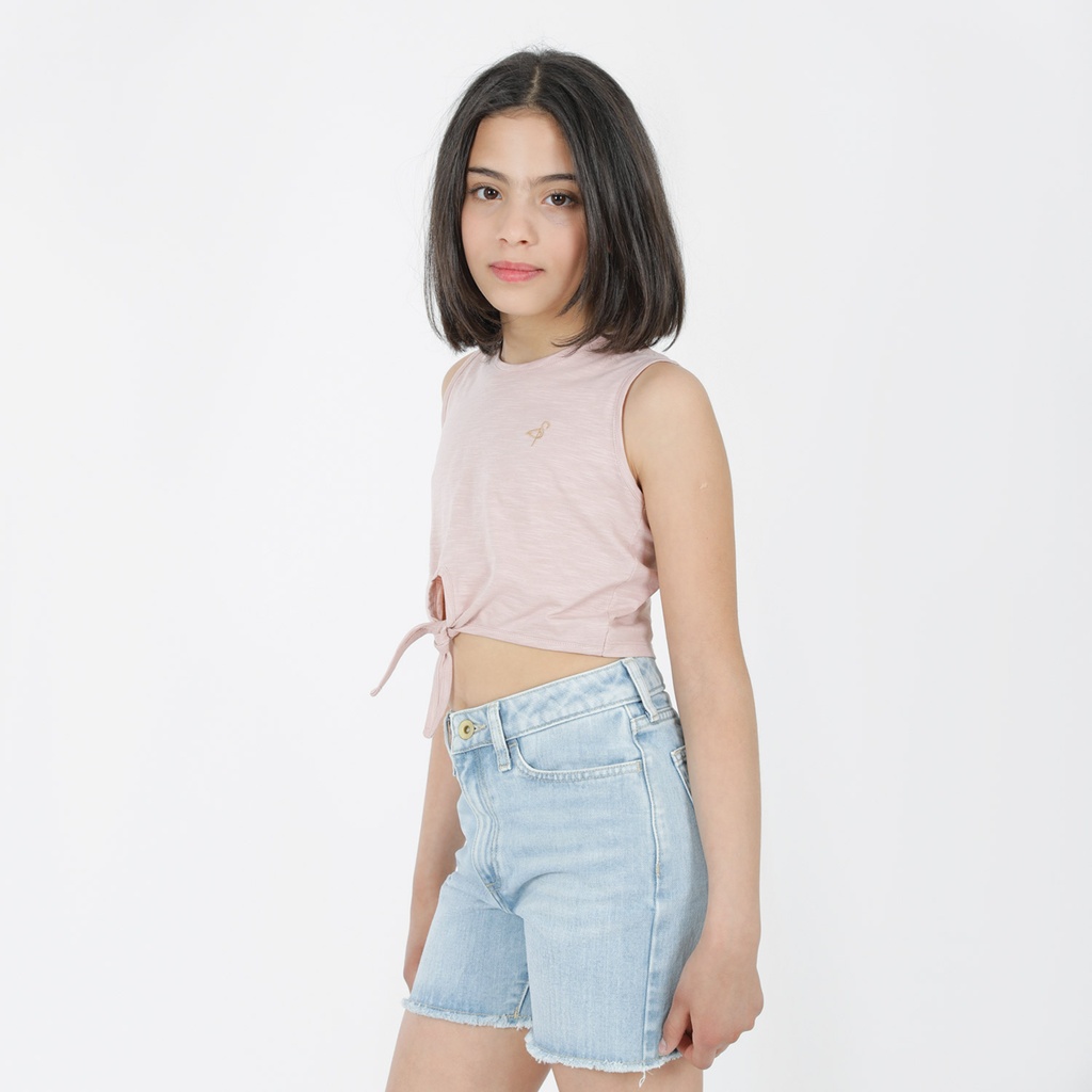 Débardeur crop fille avec nœud