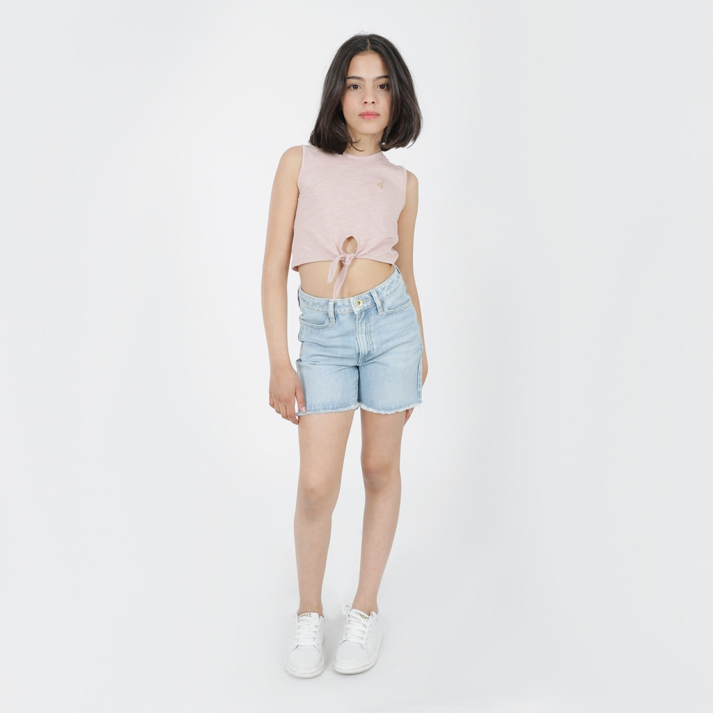 Débardeur crop fille avec nœud
