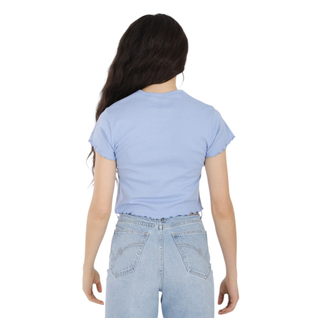 T-shirt crop côtelé femme manches courtes HABIBI YA LIL