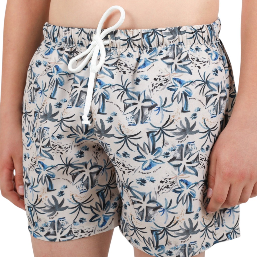 Short maillot garçon imprimé PALMIER