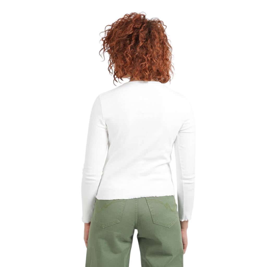 T-shirt côtelé femme manches longues