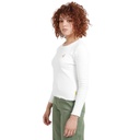 T-shirt côtelé femme manches longues