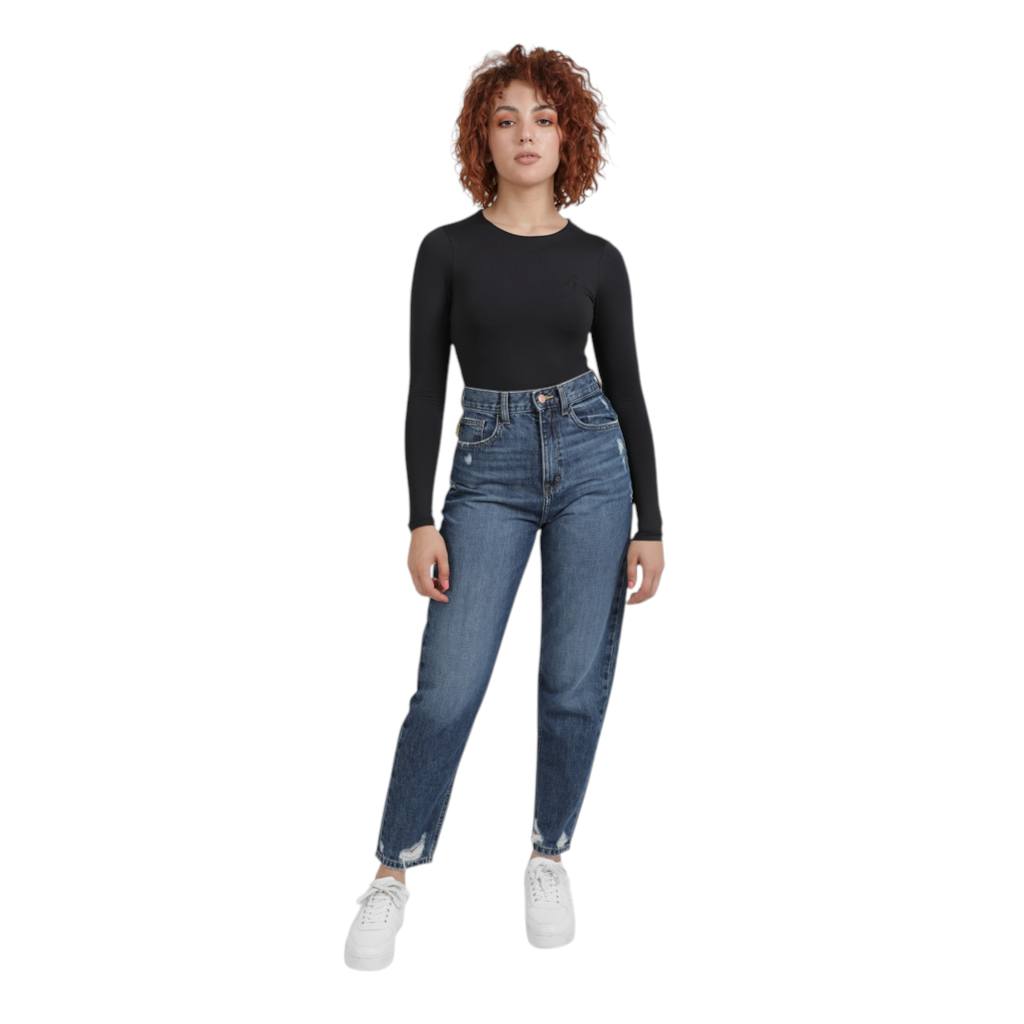 Body femme manches longues avec broderie